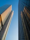 Reflection of a skyscraper in another one, Frankfurt, Germany Royalty Free Stock Photo