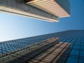 Reflection of a skyscraper in another one, Frankfurt, Germany Royalty Free Stock Photo