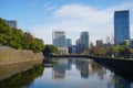 Reflection on Skyscrapers near Imperial Palace Chiyoda city Tokyo Japan Royalty Free Stock Photo