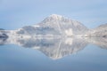 reflection of snowcovered mountain by the ocean Royalty Free Stock Photo