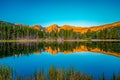 Reflection of Sprague Lake in RMNP Royalty Free Stock Photo