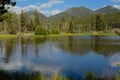 Reflection at Sprague Lake, Rocky Mountain National Park Royalty Free Stock Photo