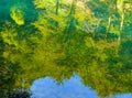 Reflection on the spring of the river Kupa. Royalty Free Stock Photo