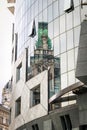 Reflection of St. Stephen`s Cathedral in the windows of the Haas-Haus Royalty Free Stock Photo