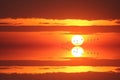 reflection of sunset back on the evening light cloud on the sky Royalty Free Stock Photo