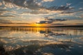 Reflection of Sunset Over Lake Royalty Free Stock Photo