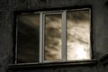 Reflection Of Sunset On Window Glass Royalty Free Stock Photo