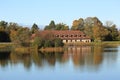 Reflection of trees and architecture in the lake. indian summer in Europe. Royalty Free Stock Photo