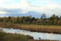 Reflection of trees in the lake. indian summer in Europe. Royalty Free Stock Photo