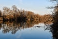 reflection of trees in water, photo as a background Royalty Free Stock Photo