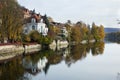 Reflection of Tuebingen at Neckar Royalty Free Stock Photo