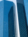 Reflection in two skyscrapers in Frankfurt, Germany Royalty Free Stock Photo