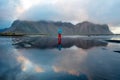 Reflection of Vestrahorn mountain in Stokksnes, Iceland Royalty Free Stock Photo