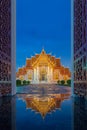 Reflection of Wat Benchamabophit, Bangkok, Thailand