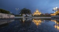 Reflection of Wat Ratchanatdaram Temple the beautiful golden castle or pagoda Bangkok, Thailand