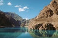 Reflection in the water of Attabad Lake. Gojal Hunza, Gilgit Baltistan, Pakistan Royalty Free Stock Photo