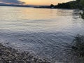 Reflection of water in a lake at sunset Royalty Free Stock Photo