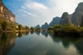 The reflection in the water, the Li river Yangshuo China Royalty Free Stock Photo