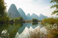The reflection in the water, the Li river Yangshuo China Royalty Free Stock Photo