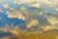 Reflection in the water of the sky and the bottom of the river Royalty Free Stock Photo