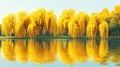 Reflection of weeping willows in golden autumn Royalty Free Stock Photo