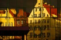 Reflection in windows of the historical part of the city of Gdansk, Poland Royalty Free Stock Photo