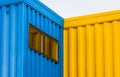 Window in Blue Container Building Royalty Free Stock Photo