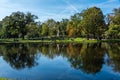 Amsterdam Vondelpark with statue of Joost van den Vondel Royalty Free Stock Photo