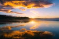 Reflections in Atxabiribil beach at sunset Royalty Free Stock Photo