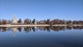 Reflections in Beloeil from across the Richelieu river Royalty Free Stock Photo
