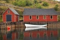 Refleaction of boat and building Royalty Free Stock Photo