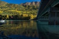 Reflections in bridges shadow