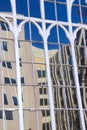 Reflections of Buildings in Glass Wall Royalty Free Stock Photo