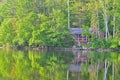 Reflections of a Cabin on the lake Royalty Free Stock Photo