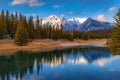 Reflections On Cascade Ponds In Banff National Park Royalty Free Stock Photo