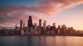 Reflections of chicago skyline