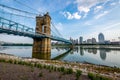 Reflections of Cincinnati in the Ohio River Royalty Free Stock Photo