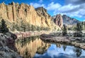 Reflections in the Crooked River at Smith Rock State Park Royalty Free Stock Photo