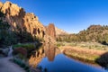 Reflections in the Crooked River in Smith Rock State Park Royalty Free Stock Photo