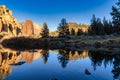 Reflections in the Crooked River in Smith Rock State Park Royalty Free Stock Photo