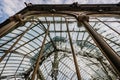 Reflections in the crystals of the richly ornate windows of the Crystal Palace in Madrid Royalty Free Stock Photo