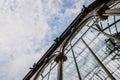 Reflections in the crystals of the richly ornate windows of the Crystal Palace in Madrid Royalty Free Stock Photo