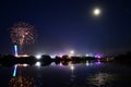 Reflections and Fireworks at the Isle of Wight Festival 2018 Royalty Free Stock Photo