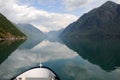 Reflections in Fjaerlandsfjord, Norway Royalty Free Stock Photo