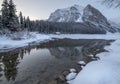 Reflections in Frozen Lake Louise Royalty Free Stock Photo