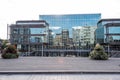 Reflections in the glass front from the town hall in Koksijde