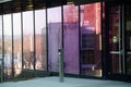 Reflections in glass wall of computer science building Royalty Free Stock Photo