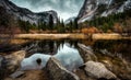 Reflections on the Lake, Mirror Lake in Yosemite National Park Royalty Free Stock Photo