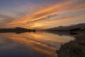 Reflections on the lake at sunset