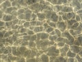 Reflections of light on the bottom of sandy shallows Royalty Free Stock Photo